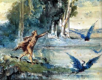 moreau, hercules y los pajaros simbolismo